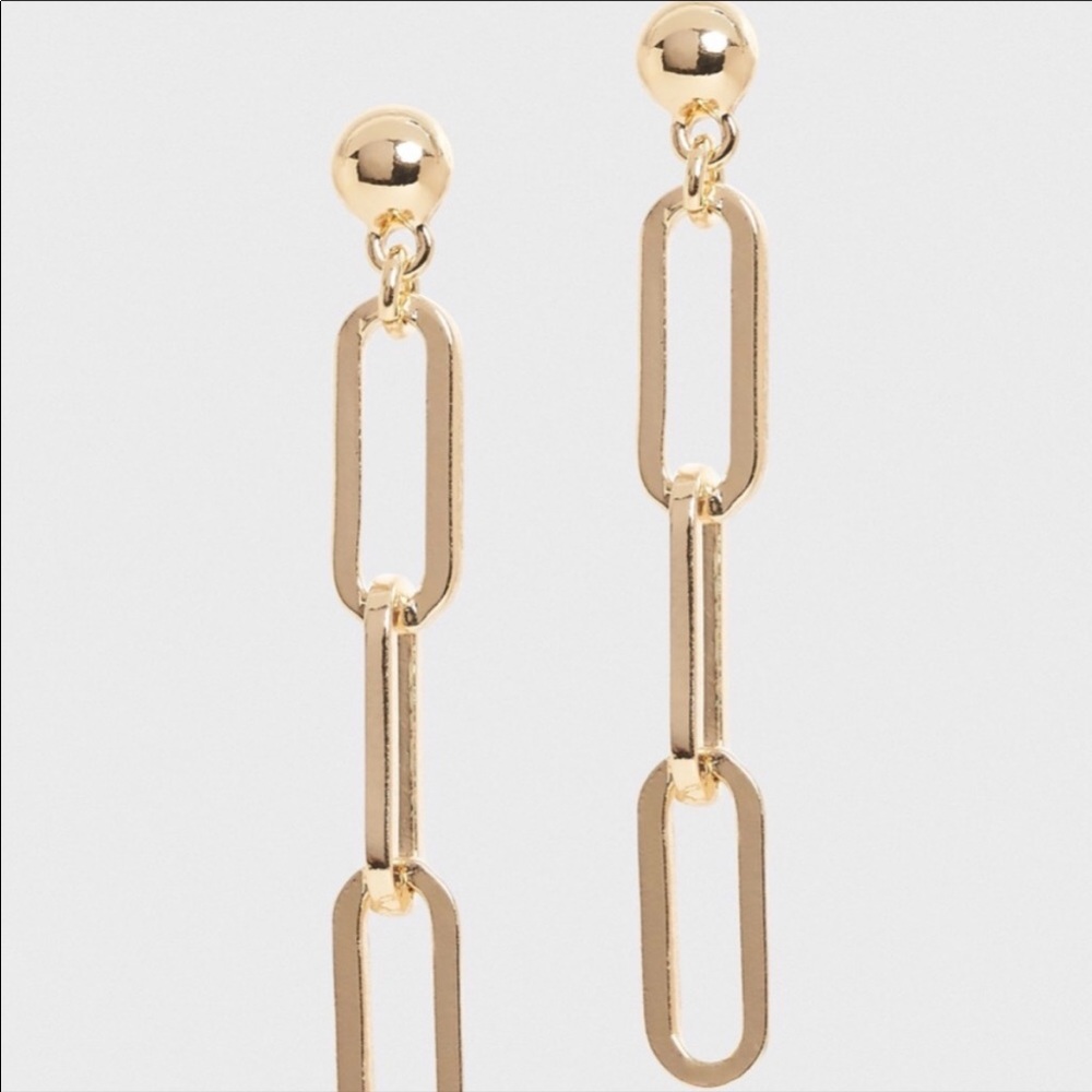 🆕 Banana Republic Chain Link Drop Earrings - Gold